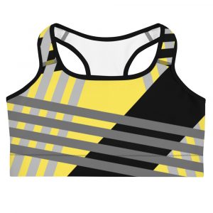 Yellow Black and Gray FLS Sports Bra