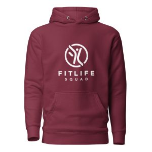Fit Life Squad Logo Hoodie - Maroon, M
